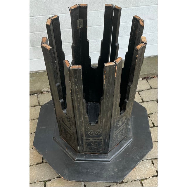 Antique Burmese Black Laquer Octagonal Table For Sale - Image 12 of 12