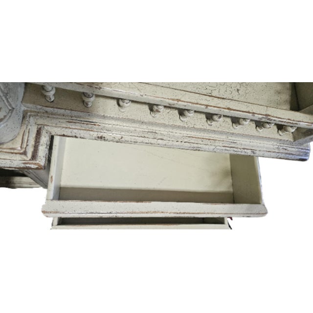 2000 - 2009 Habersham Grand European Style Distressed Cassic White Hutch, Attributed For Sale - Image 5 of 17