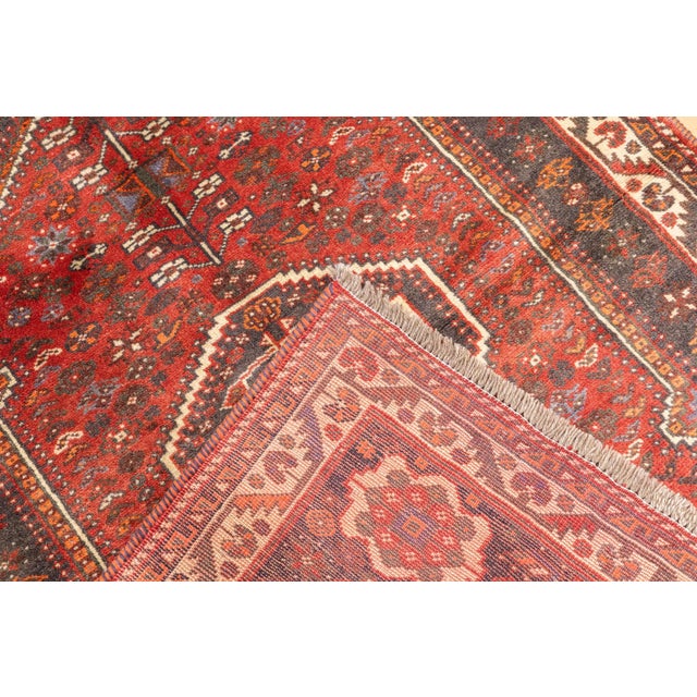 Vintage Hand-Knotted Persian Qashqai Rug 3'8" X 4'9" For Sale - Image 15 of 18