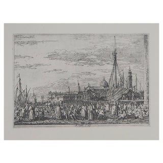 Giovanni Antonio Canal, The Market on the Mole in Venice, 1975, Photogravure For Sale
