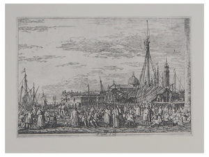 Giovanni Antonio Canal, The Market on the Mole in Venice, 1975, Photogravure