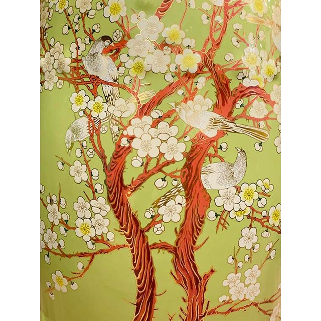 Chinese Green Blossom Garden Stool For Sale - Image 3 of 5