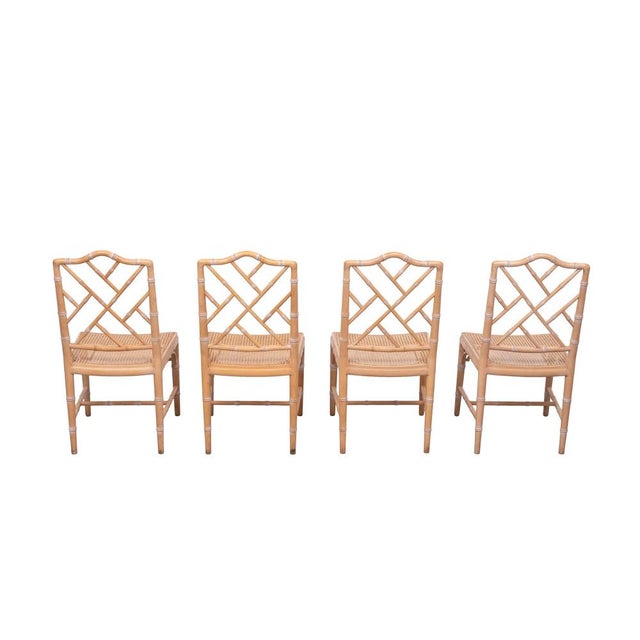 Regency Chippendale Chinese Chairs with Woven Cane, 1970s, Set of 4 For Sale - Image 6 of 12