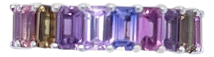 Natural Multicolored Sapphire Ring Size 6.5 14k W Gold 5.28 TCW Certified