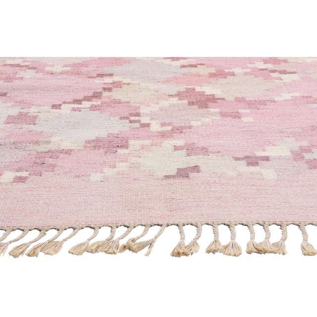 Ingegerd Silow Ingegerd Silow Vintage Swedish Rollakan Rug, 05'06 X 07'07 For Sale - Image 4 of 11