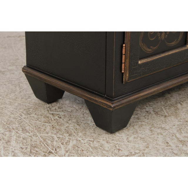 Black Regency Style Paint Decorated Open Bookshelf Unit For Sale - Image 8 of 16