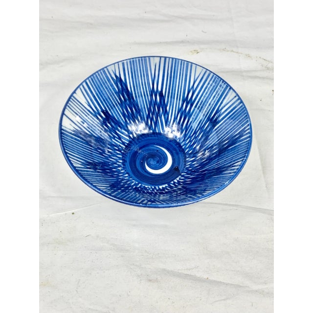 Contemporary Vintage Blue and White Small Bowl For Sale - Image 3 of 9