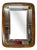 Large Art Deco Wall Mirror with Stained Glass Inserts, 1950 For Sale