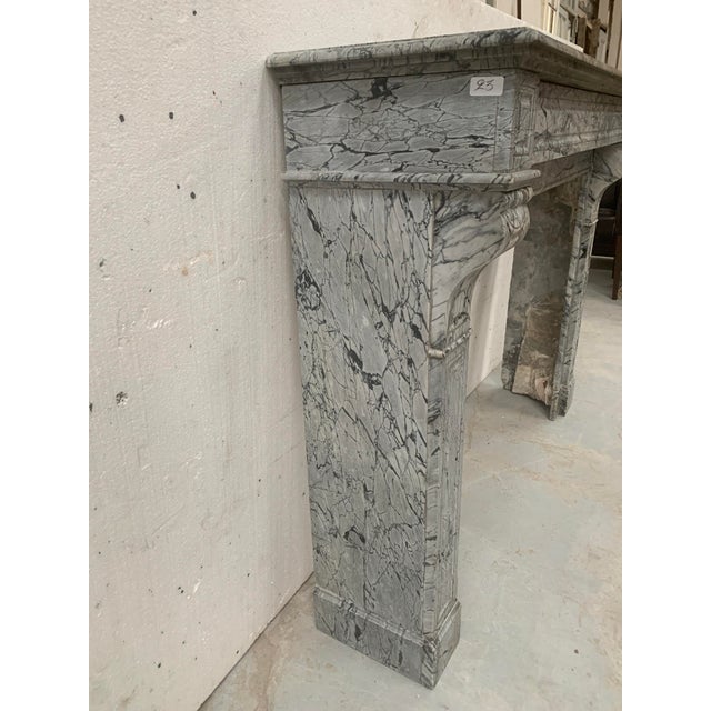 Louis Philippe Style Fireplace in Bleu Turquin Marble, 1900s For Sale - Image 12 of 16