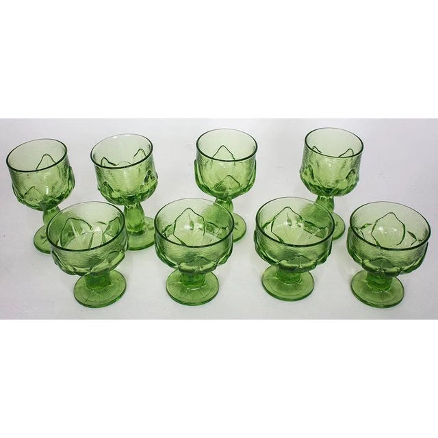 Glass 1960s Mid Century Modern Cabaret Green Glasses by Franciscan - Set of 8 For Sale - Image 7 of 7