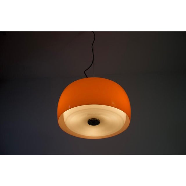 Mid-Century Orange Glass Ceiling Lamp attributed to Stilnovo, Italy, 1960s For Sale - Image 13 of 17