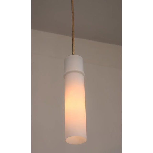 Stilnovo Italian Pendant in Opal and Brass from Stilnovo, 1960s For Sale - Image 4 of 11