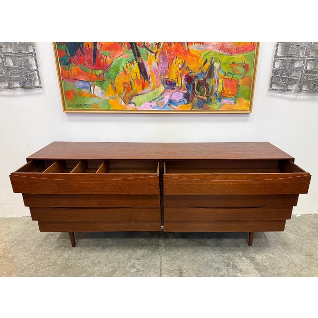 Arne Vodder Mid-Century Danish Modern Teak Arne Vodder Sibast Dresser, Refinished For Sale - Image 4 of 9