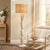 Almond Floor Lamp, White Washed Wood Texturally rich and absolutely charming, this hand-crafted acacia wood floor lamp...