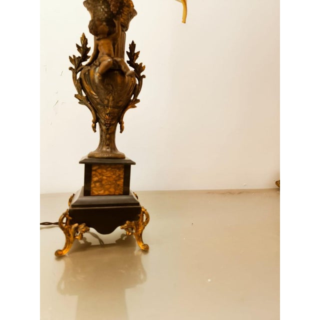Brown Ancient Lamp with Parchment Fan For Sale - Image 8 of 18