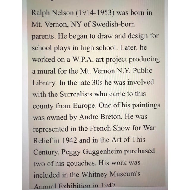 Original Ralph Nelson Abstract 1950’s Small Watercolor Painting For Sale In Philadelphia - Image 6 of 6