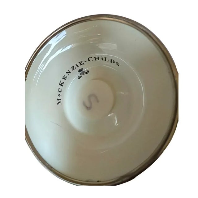 Mackenzie Childs Flower Market Salt Pepper Shakers Black White Checkered Base For Sale - Image 6 of 7