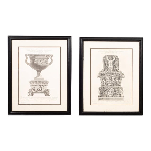 Pair of Neoclassical Framed Prints After Giovanni Battista Piranesi For Sale