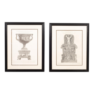 Pair of Neoclassical Framed Prints After Giovanni Battista Piranesi