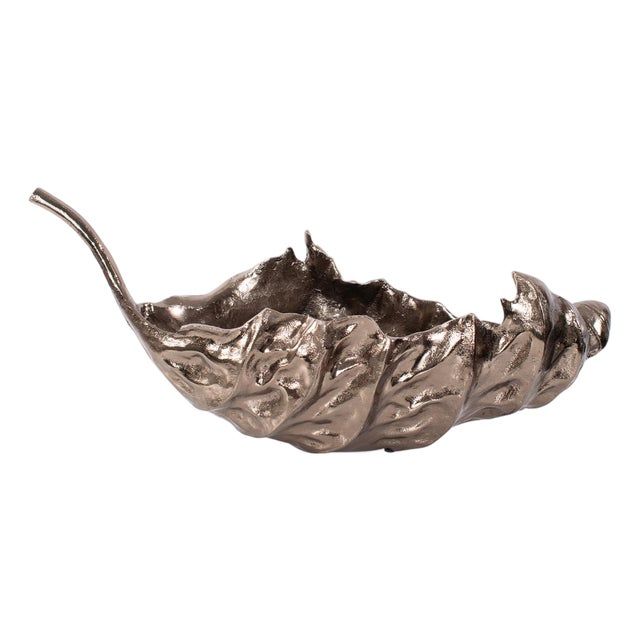 Aspen Leaf Cast Aluminum Bowl For Sale