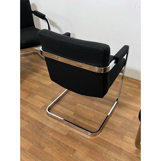 Milo Baughman for Thayer Coggin Cantilever Chrome Dining Chairs - Set/4 For Sale - Image 10 of 12