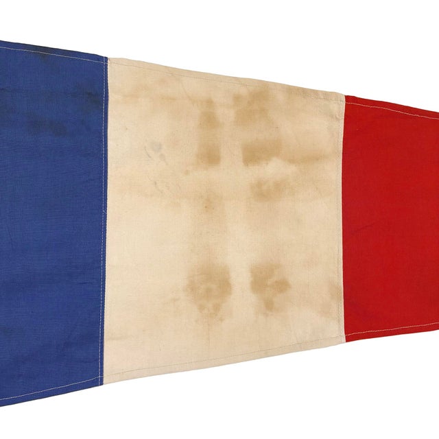 Rustic Reconstructed Vintage Cotton Nautical Signal Flag For Sale - Image 3 of 3