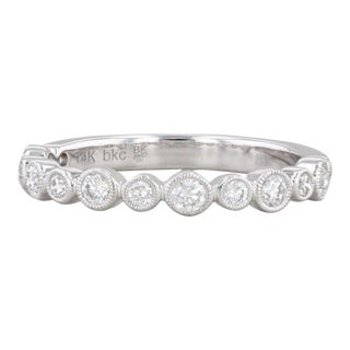 New Beverley K 0.40ctw Diamond Ring 14k White Gold Wedding Band Stackable For Sale