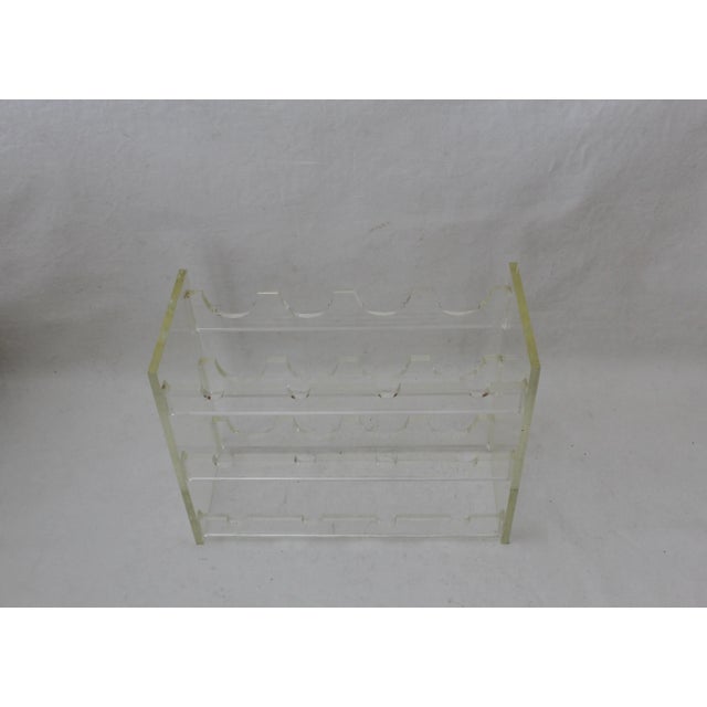Mid-Century Modern Vintage Mid-Century Modern Lucite Acrylic 12 Bottle Wine Rack For Sale - Image 3 of 7