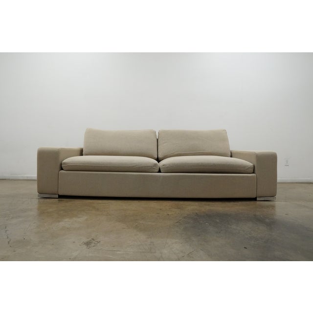 Italian Attributed Minotti Italian Modern Sofa and Chaise Ottoman For Sale - Image 3 of 17