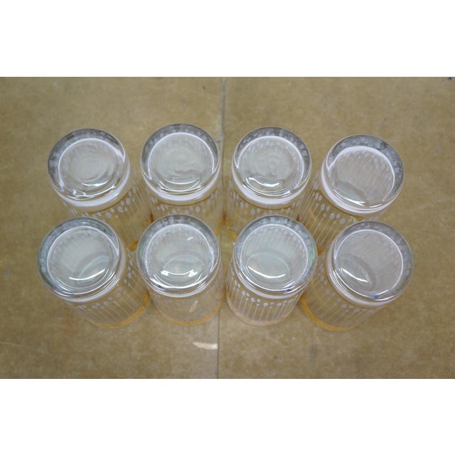 1960s Mid Century Modern Culver Tyrol 22k Gold Acid Etched Highball Glasses - 8 pcs For Sale - Image 11 of 12