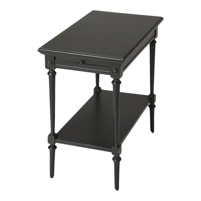 Transitional Black Distressed End Table Chairish