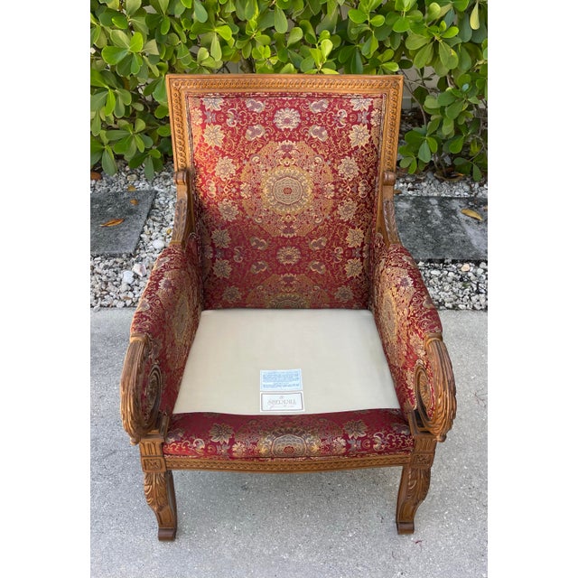 Vintage Sherrill Carved Wood Bergère-Style Accent Armchair – French / Hollywood Regency For Sale - Image 11 of 12