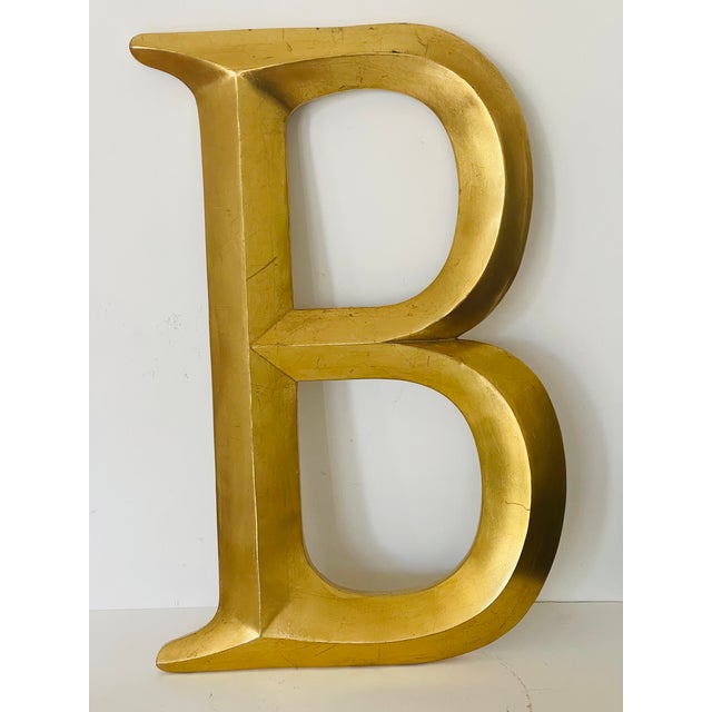American Vintage Gold Letter B Wall Decor For Sale - Image 3 of 3