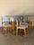 Wood Dining Chairs Set of 6 in Blue Fabric Newly Reupholstered Mid-Century Modern For Sale - Image 11 of 11