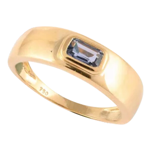 Genuine Tanzanite Ring in 18k Solid Yellow Gold Size 8