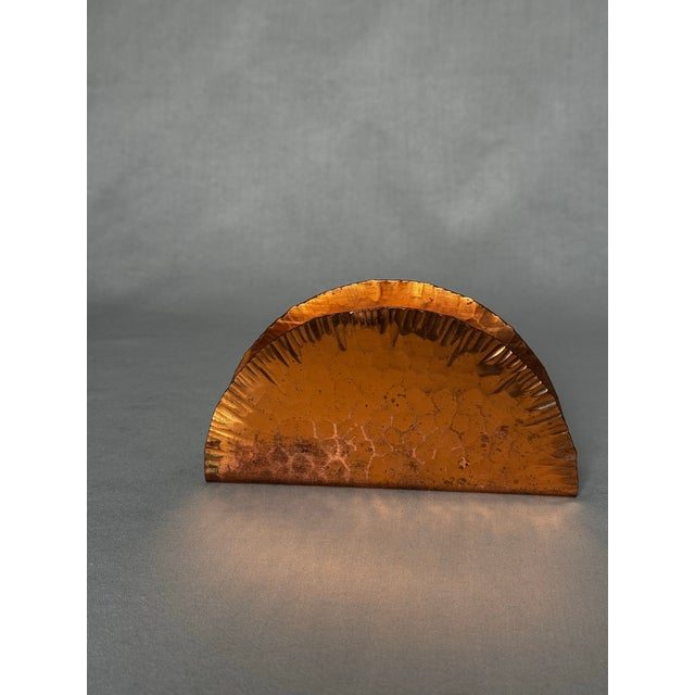 Mexican Vintage Southwestern Hammered Copper Napkin Holder For Sale - Image 3 of 12
