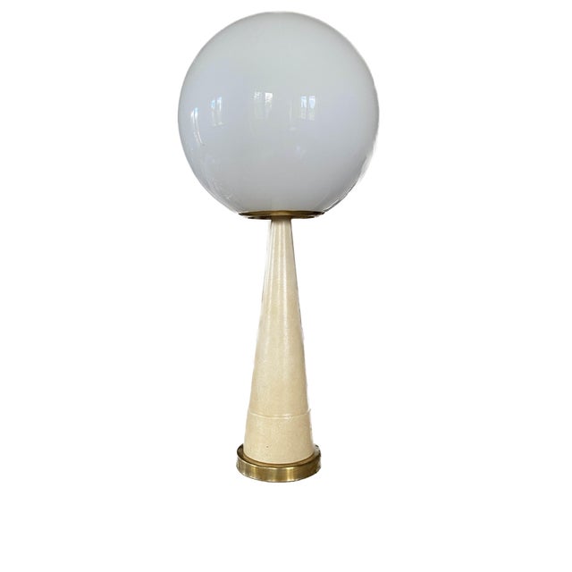 Conic Parchment and Brass Table Lamp, France 1960 For Sale - Image 13 of 13