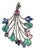 Opulent Floral Bouquet Brooch Pendant With Emerald, Sapphire & Tourmaline For Sale