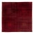 Modern Geometric Hand-Knotted Tibetan Wool & Silk Rug in Ruby Red and Burgundy For Sale