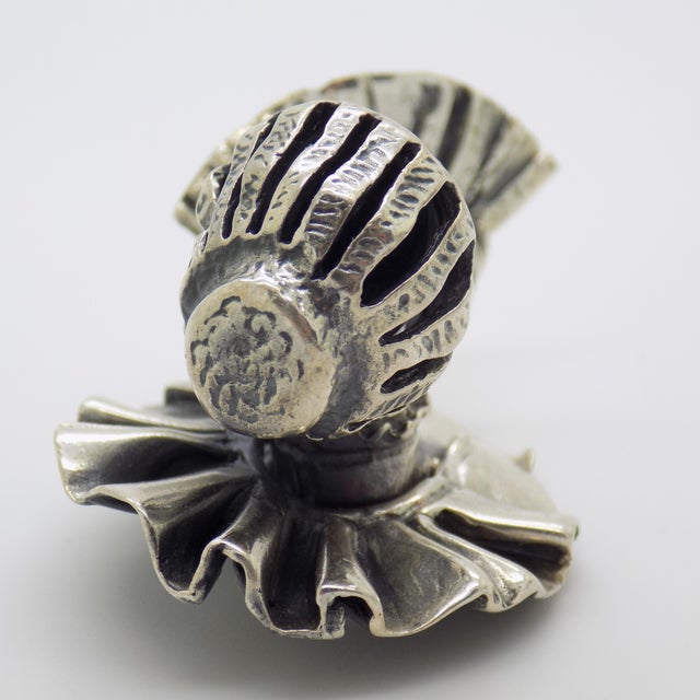 Silver Vintage Italian Handmade Sterling Silver 925 Woman With Fan Bust Figurine Decorative Solid Sculpture For Sale - Image 8 of 14