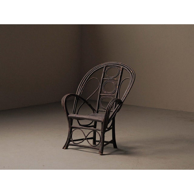 Antique French Folk-Art Hazel Branch Armchair, 1890s For Sale - Image 16 of 18