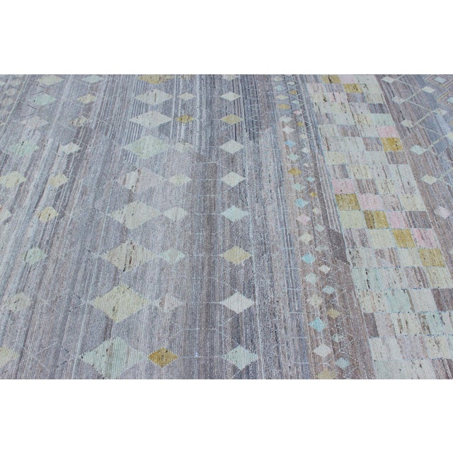 Casual Modern Design Rug in Light Grey and Pops of Colors 6'10 X 9'5 For Sale - Image 12 of 16