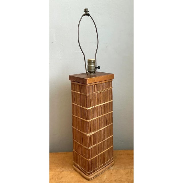 Vintage Rattan Table Lamp For Sale - Image 9 of 12