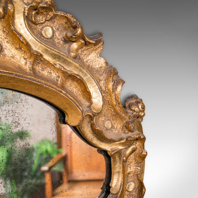 Mid 19th Century 1850's Antique Hall Mirror For Sale - Image 5 of 9