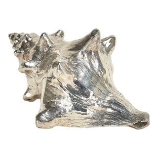 Mid Century Italian Sterling Coated Seashell by Federico Buccellati For Sale