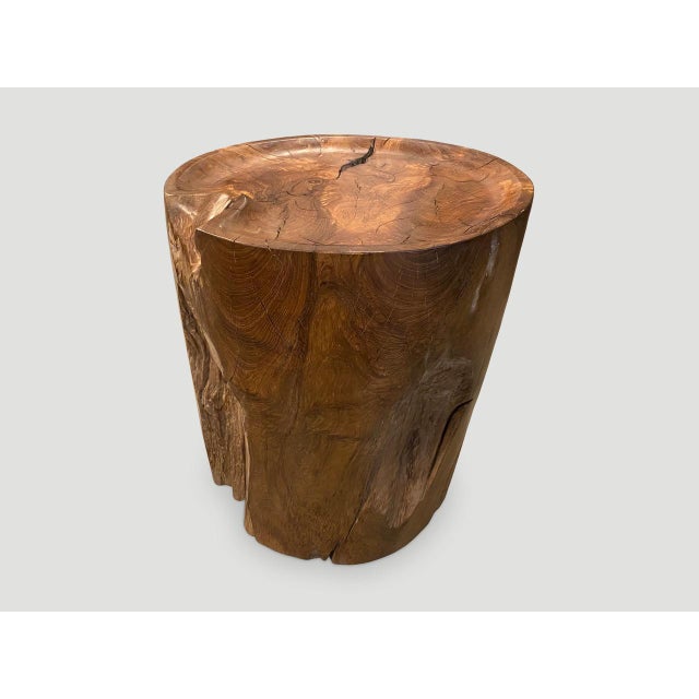 Andrianna Shamaris Organic Natural Teak Wood Tray Side Table For Sale - Image 14 of 18