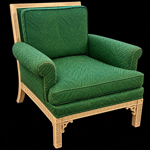 Chinoiserie Vintage Erwin-Lambeth Asian Chinoiserie Fretwork Lounge Chairs C. 1960’s - A Pair For Sale - Image 3 of 14