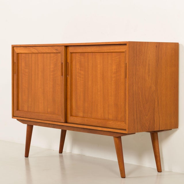 Wood Small Scandinavian Teak Sideboard, 1970s For Sale - Image 7 of 14