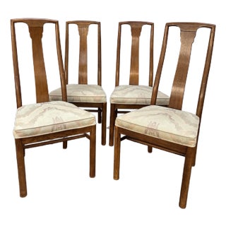 Mid 20th Century Vintage Mid-Century Modern Mid Century Modern Tall Back Drexel Heritage Dining Chairs, Set of Four Sides For Sale