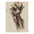 Vintage French Fashion Art Print – Brown Coat Illustration With Red Lips, 12" X 16" For Sale